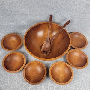 Baribo Maid Wood Salad Bowl lot made in Canada